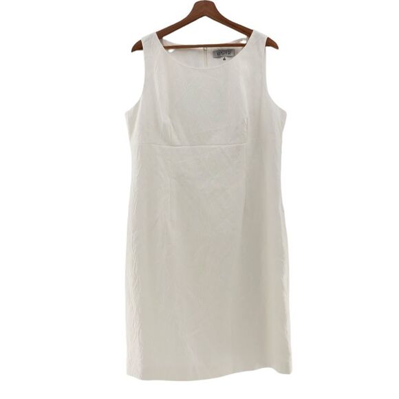 Kasper Textured Leaf Jacquard‎ Embroid Vanilla Ice Dress 16 - Picture 3 of 11